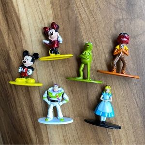 Set of 6 Disney Die Cast Figures Toy Story Muppets Alice Mickey Minnie
